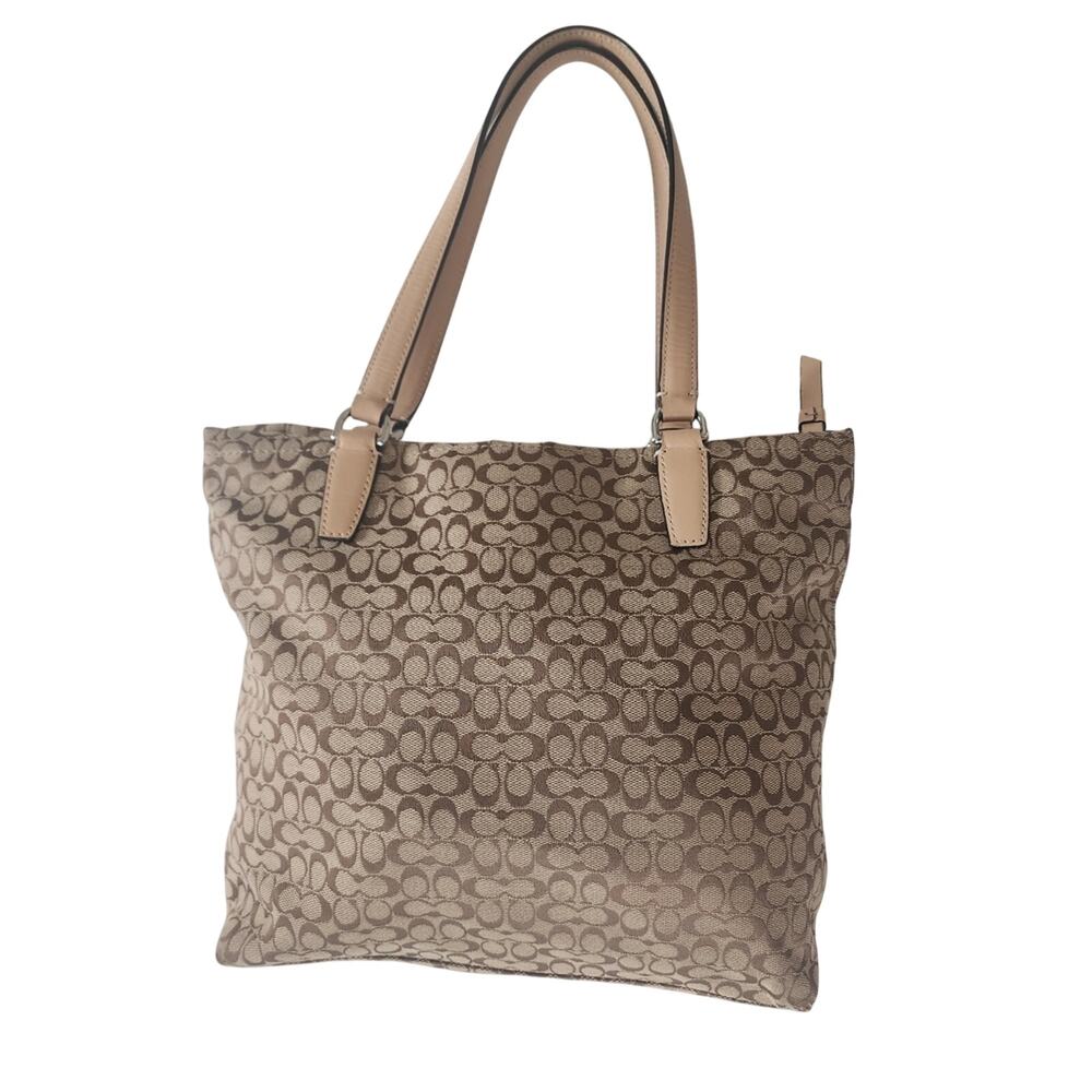Coach Brown and Orange Signature Tote Bag - Picture 7 of 11